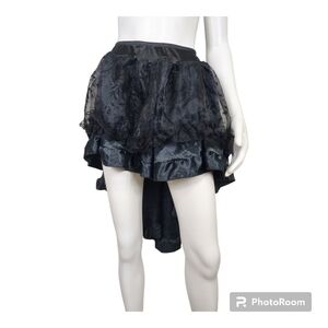 Steampunk Saloon Girl Black Costume Asymmetrical Skirt Size M/XL